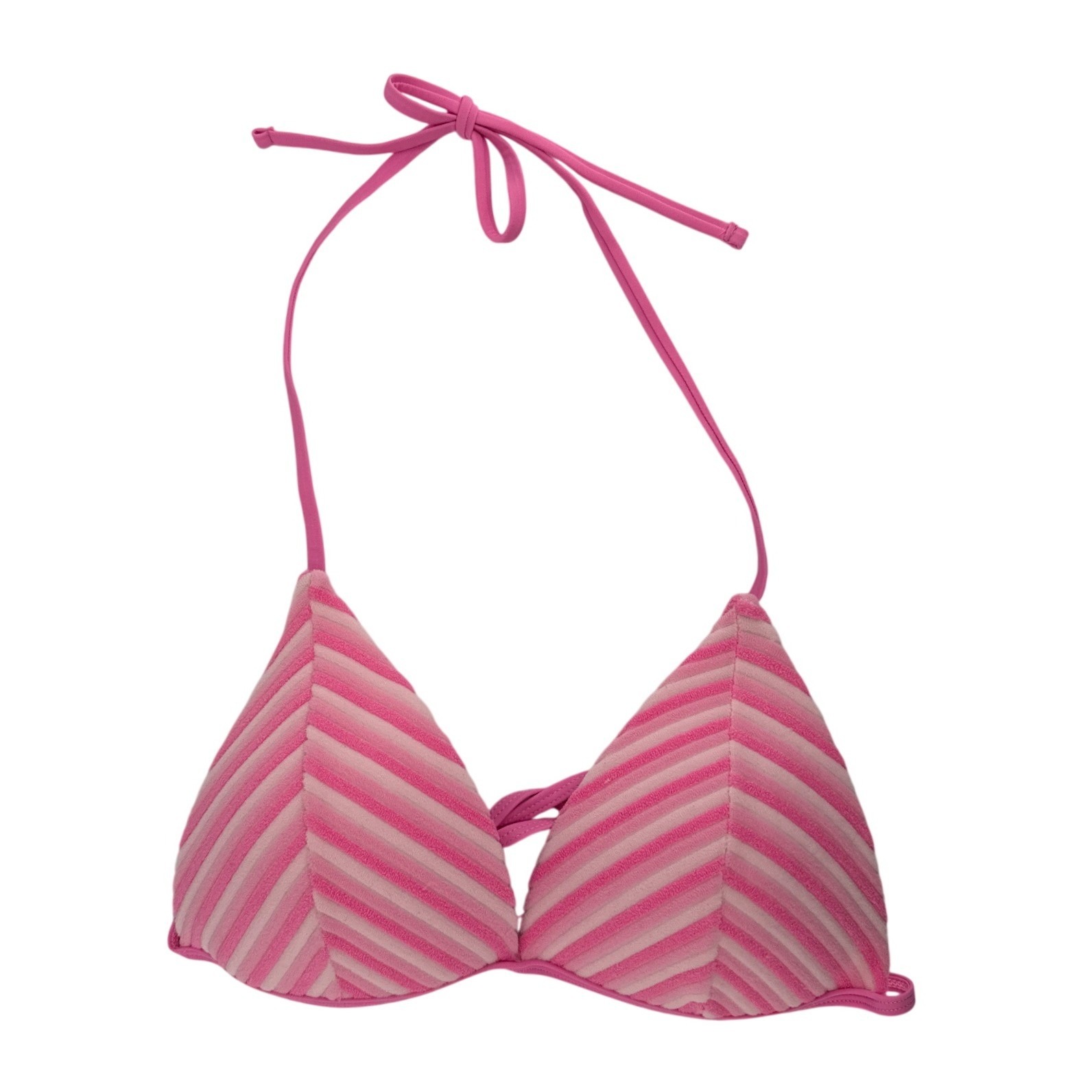 Cupshe Pink Striped Textured Triangle Bikini Top Large Caa12c4f078dd New